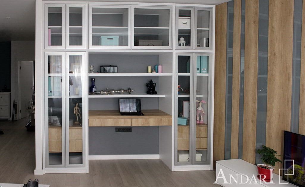 Гостиная с витринами в стиле лофт - фото Гостиная с витринами в стиле лофт - Андари