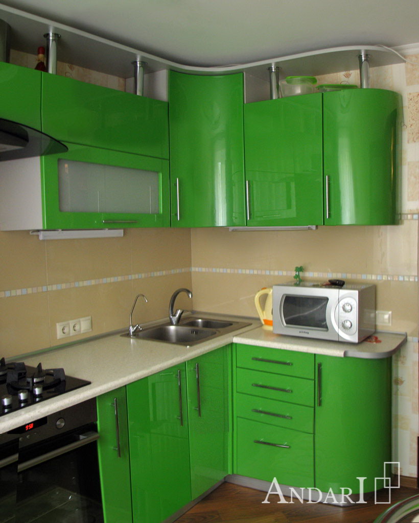 Андари зеленая угловая кухня - Андари