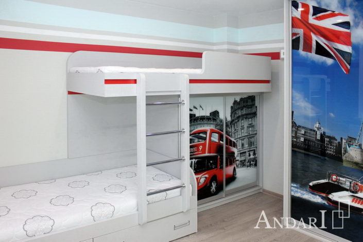 Детская комната для мальчиков с фотопечатью "Лондон" - Андари